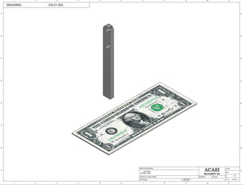 Stainless steel cap chute to feed various sizes of caps, model 11000, Part CD-21-022, by Acasi Machinery Inc.