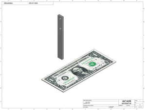 Stainless steel cap chute to feed various sizes of caps, model 11000, Part CD-21-024, by Acasi Machinery Inc.