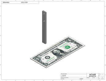 Stainless steel cap chute to feed various sizes of caps, model 11000, Part CD-21-024, by Acasi Machinery Inc.