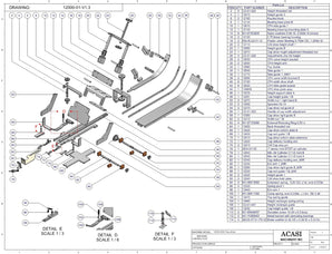 Stainless steel cap chute to feed various sizes of caps, model 12000, Assy 12000-01-V1.3, by Acasi Machinery Inc.