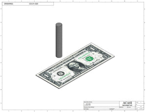 Stainless steel cap chute to feed various sizes of caps, model 12000, Part CD-01-020, by Acasi Machinery Inc.