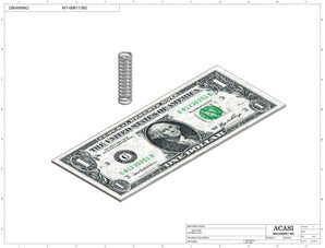 Stainless steel cap chute to feed various sizes of caps, model 13000, Component M1-06811392, by Acasi Machinery Inc.