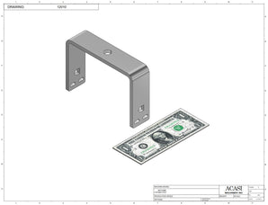 Stainless steel cap chute to feed various sizes of caps, model 13000, Part 12010, by Acasi Machinery Inc.
