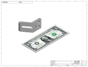 Stainless steel cap chute to feed various sizes of caps, model 13000, Part 12030, by Acasi Machinery Inc.