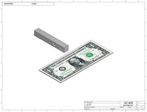 Stainless steel cap chute to feed various sizes of caps, model 13000, Part 12050, by Acasi Machinery Inc.
