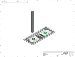Stainless steel cap chute to feed various sizes of caps, model 13000, Part 12070, by Acasi Machinery Inc.