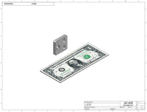 Stainless steel cap chute to feed various sizes of caps, model 13000, Part 12090, by Acasi Machinery Inc.