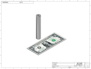 Stainless steel cap chute to feed various sizes of caps, model 13000, Part 12110, by Acasi Machinery Inc.