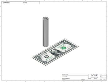 Stainless steel cap chute to feed various sizes of caps, model 13000, Part 12110, by Acasi Machinery Inc.