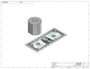 Stainless steel cap chute to feed various sizes of caps, model 13000, Part 12120, by Acasi Machinery Inc.