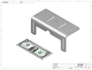 Stainless steel cap chute to feed various sizes of caps, model 13000, Part 12130, by Acasi Machinery Inc.