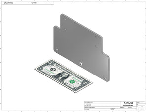 Stainless steel cap chute to feed various sizes of caps, model 13000, Part 12150, by Acasi Machinery Inc.