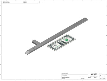 Stainless steel cap chute to feed various sizes of caps, model 13000, Part 12250, by Acasi Machinery Inc.
