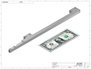 Stainless steel cap chute to feed various sizes of caps, model 13000, Part 12290, by Acasi Machinery Inc.