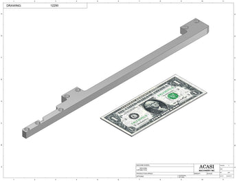 Stainless steel cap chute to feed various sizes of caps, model 13000, Part 12290, by Acasi Machinery Inc.