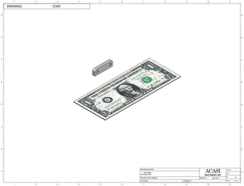 Stainless steel cap chute to feed various sizes of caps, model 13000, Part 12300, by Acasi Machinery Inc.