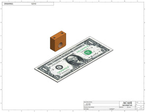 Stainless steel cap chute to feed various sizes of caps, model 13000, Part 12310, by Acasi Machinery Inc.