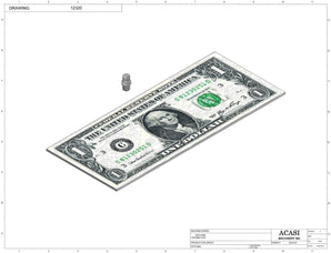 Stainless steel cap chute to feed various sizes of caps, model 13000, Part 12320, by Acasi Machinery Inc.