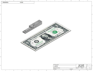 Stainless steel cap chute to feed various sizes of caps, model 13000, Part 12330, by Acasi Machinery Inc.