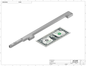 Stainless steel cap chute to feed various sizes of caps, model 13000, Part 12380, by Acasi Machinery Inc.