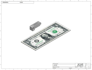 Stainless steel cap chute to feed various sizes of caps, model 13000, Part 12420, by Acasi Machinery Inc.