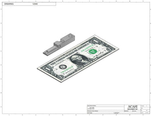 Stainless steel cap chute to feed various sizes of caps, model 13000, Part 12440, by Acasi Machinery Inc.