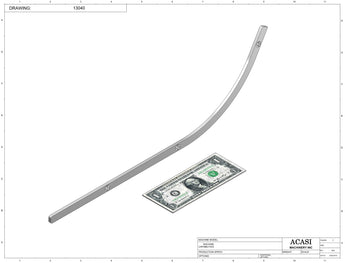 Stainless steel cap chute to feed various sizes of caps, model 13000, Part 13040, by Acasi Machinery Inc.