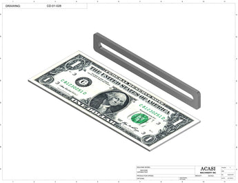 Stainless steel cap chute to feed various sizes of caps, model CD-01, Part CD-01-028, by Acasi Machinery Inc.