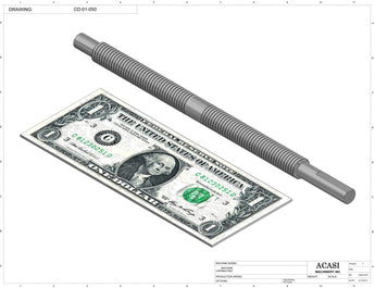 Stainless steel cap chute to feed various sizes of caps, model CD-01, Part CD-01-050, by Acasi Machinery Inc.