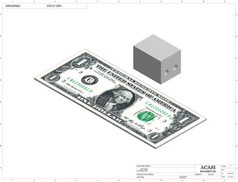 Stainless steel cap chute to feed various sizes of caps, model CD-01, Part CD-01-064, by Acasi Machinery Inc.