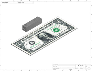 Stainless steel cap chute to feed various sizes of caps, model CD-01, Part CD-01-072, by Acasi Machinery Inc.