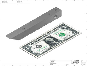 Stainless steel cap chute to feed various sizes of caps, model CD-01, Part CD-01-078, by Acasi Machinery Inc.