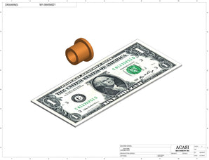 Stainless steel cap chute to feed various sizes of caps, model CD-03, Component M1-06454821, by Acasi Machinery Inc.