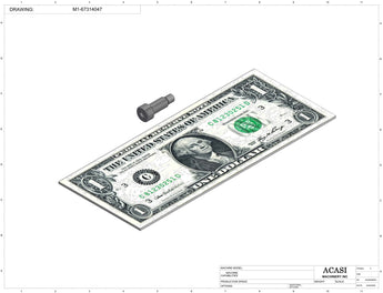 Stainless steel cap chute to feed various sizes of caps, model CD-03, Component M1-67314047, by Acasi Machinery Inc.