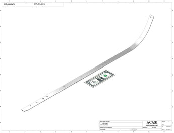 Stainless steel cap chute to feed various sizes of caps, model CD-03, Part CD-03-074, by Acasi Machinery Inc.