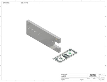 Stainless steel cap chute to feed various sizes of caps, model CD-21, Part CD-21-016, by Acasi Machinery Inc.