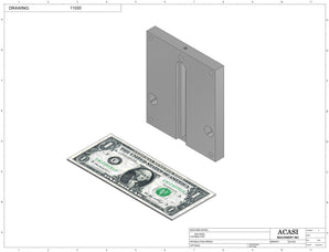 Stainless steel cap chute to feed various sizes of caps, model 11000, Part 11020, by Acasi Machinery Inc.