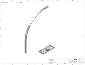 Stainless steel cap chute to feed various sizes of caps, model 11000, Part CD-21-012, by Acasi Machinery Inc.