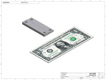 Stainless steel cap chute to feed various sizes of caps, model 11000, Part CD-21-014, by Acasi Machinery Inc.