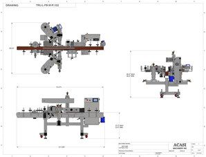 Front and Back-Wrap Labeler Model Tru-Labeler-FB-W- Drawing By Acasi Machinery 