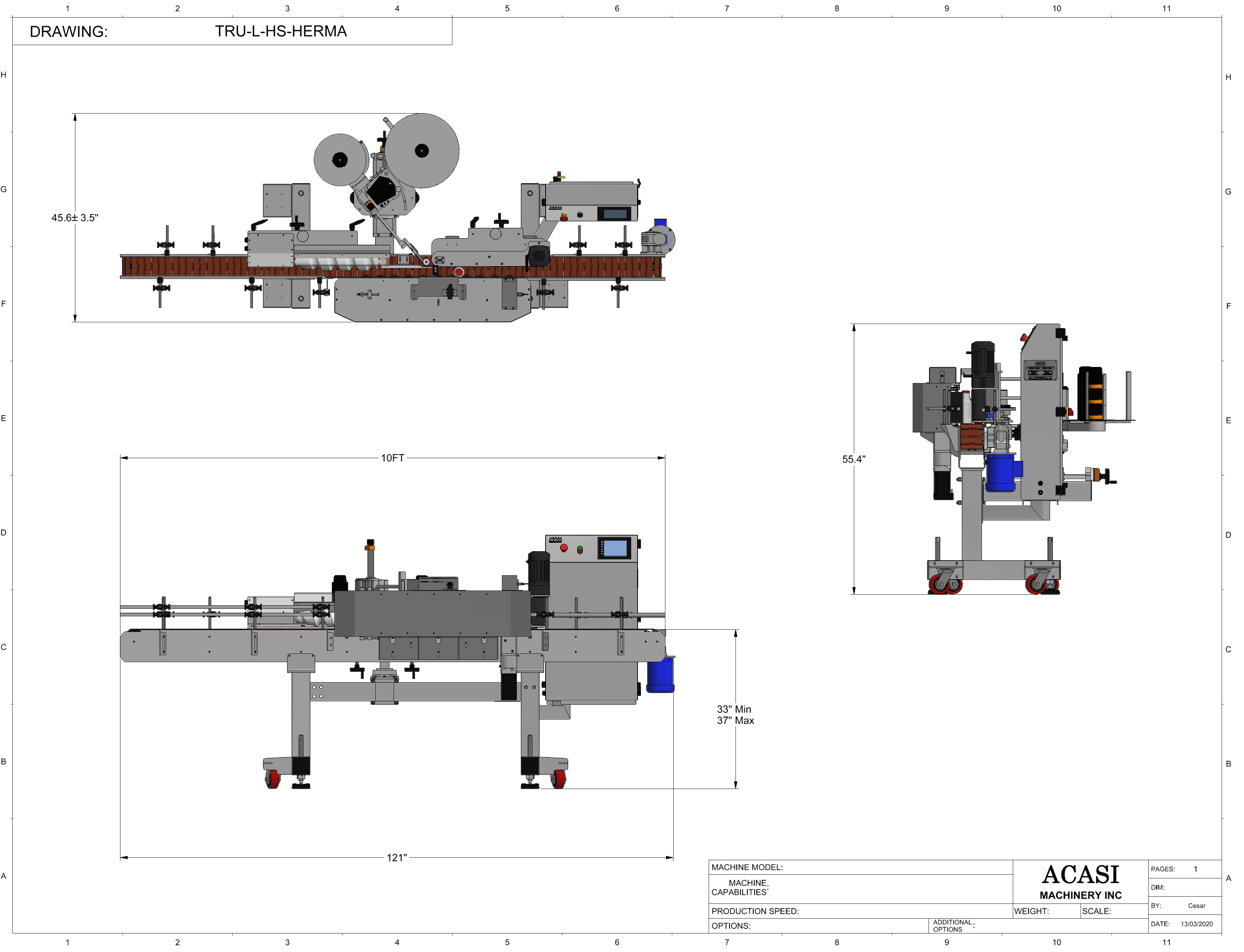 Slap Labaler Machine High Speed Labaler Model TRU-L-HS-HERMA Drawing – Acasi