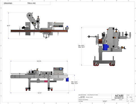 Wrap Around Labeler Model Tru-Labeler-W1 - Drawings