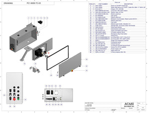 T Cork Push Capper with vibratory type cap feeder, model PC1-8000, Assy PC1-8000-TC-03, by Acasi Machinery Inc.