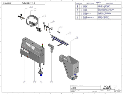 Bottle Unscrambler - Model TruSort-32 Parts, by Acasi Machinery Inc.