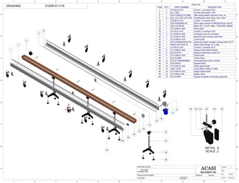 Variable Speed Power Conveyor, Assy CV200-01-V16, by Acasi Machinery Inc.