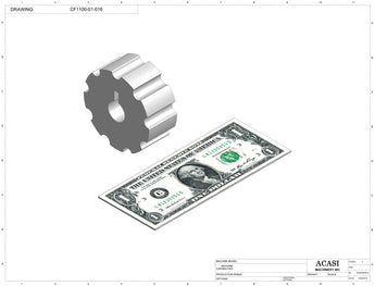 Variable speed floor level cap elevator, model CF1100, Part CF1100-01-016, by Acasi Machinery Inc.