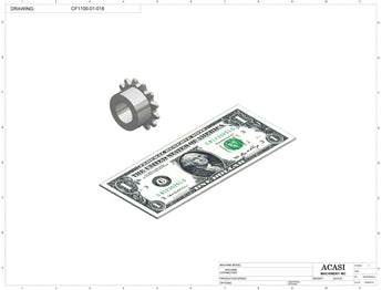 Variable speed floor level cap elevator, model CF1100, Part CF1100-01-018, by Acasi Machinery Inc.