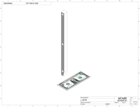 Variable speed floor level cap elevator, model CF1100, Part CF1100-01-020, by Acasi Machinery Inc.