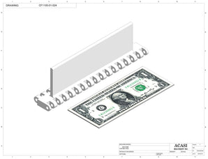 Variable speed floor level cap elevator, model CF1100, Part CF1100-01-024, by Acasi Machinery Inc.