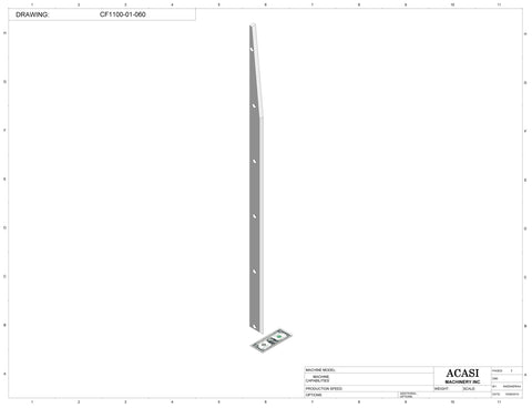 Variable speed floor level cap elevator, model CF1100, Part CF1100-01-060, by Acasi Machinery Inc.